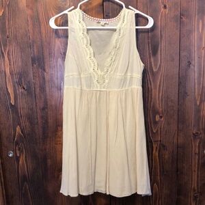Off White Festival Dress with Crochet Detail